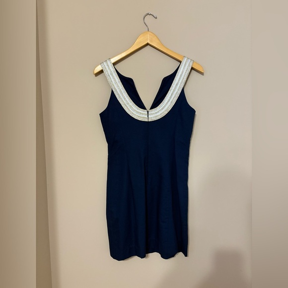 Lilly Pulitzer Vallie Navy Shift Dress with White Detail Size 0 NWTs - Picture 7 of 8